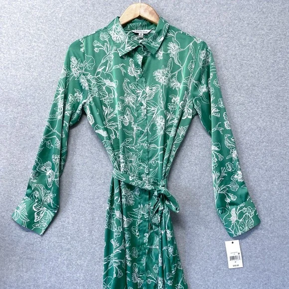 Ophelia Roe Dress Womens Medium Floral Button Front Shirt Dress Romantic - Picture 5 of 13